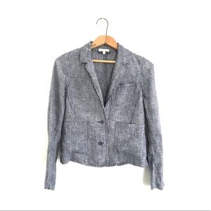 Eileen Fisher Pinstriped Linen Blazer XSmall
